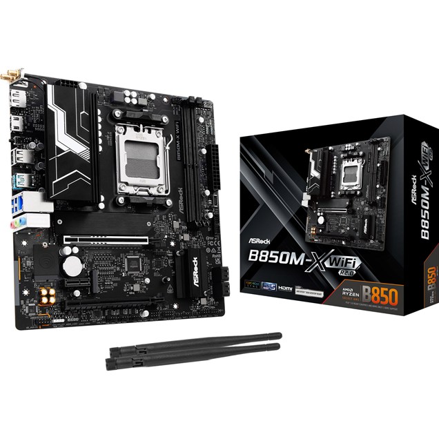 ASRock B850M-X WIFI R2.0 mATX Motherboard for AMD AM5 CPUs